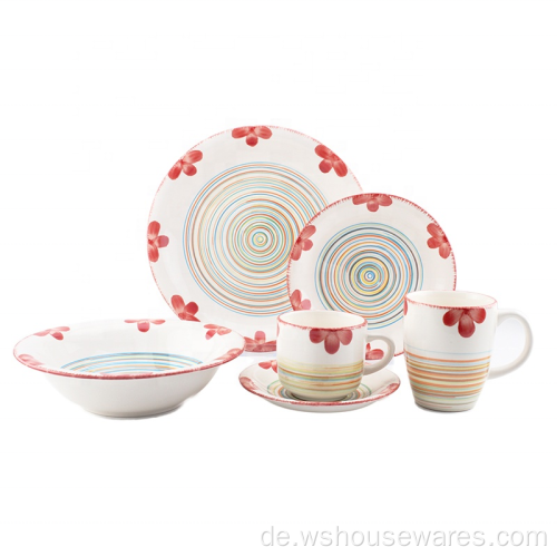 Europäische moderne Design Handdruckkeramik -Geschirr Set